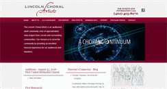 Desktop Screenshot of lincolnchoralartists.org